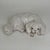Vintage French White Tin Glaze Terracotta Pekinese Dog Sculpture With Glass Eyes For Sale - Image 4 of 9