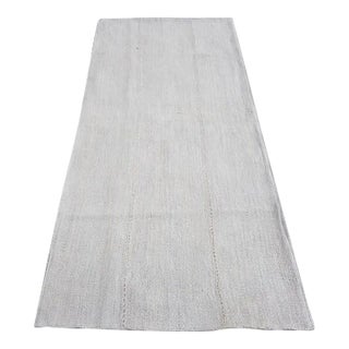1960s Vintage White Mini Runner Rug For Sale