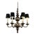 Chapman Six Light Chandelier + Black Shades For Sale