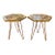 Pair of Mid_Century Modern Brass Hex Tables With Marble Top For Sale