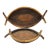 Bamboo and Rattan Oval Nesting Serving Trays - Set of 2 For Sale