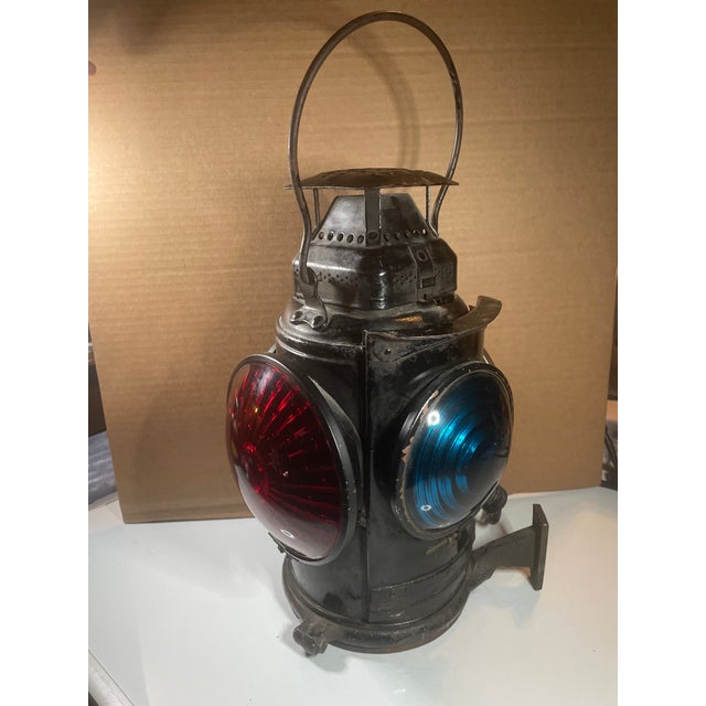 Antique Industrial Adlake Switch Lamp Train Railroad Caboose Lantern (Chicago) Americana - Electrified For Sale In Portland, OR - Image 6 of 10
