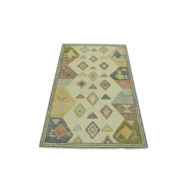 Turkish Modern Turkish Oushak Rug 2'11" x 4'10" For Sale - Image 3 of 6