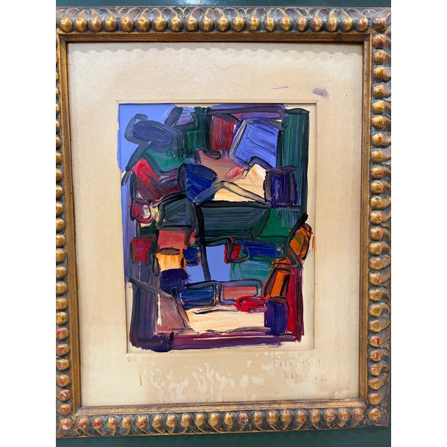 Mid-Century Modern 1962 Peter Robert Keil Mid-Century Neo-Expressionist Abstract Painting, Framed For Sale - Image 3 of 3