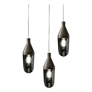Beige Grey Niwa Suspension Lamps by Christophe Pillet for Oluce, Set of 3 For Sale