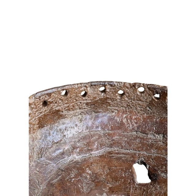 Monumental Early 20th Century Teak Burl Wood Bowl, Modern Organic For Sale - Image 9 of 9