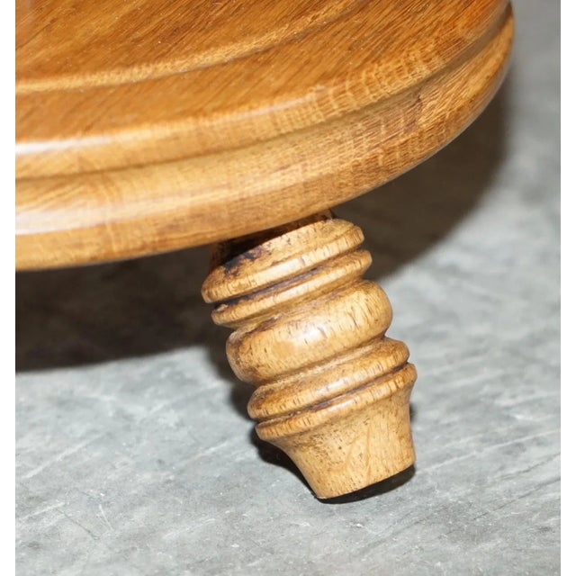 Wood Vintage English Light Oak Pedestal Jardiner For Sale - Image 7 of 10