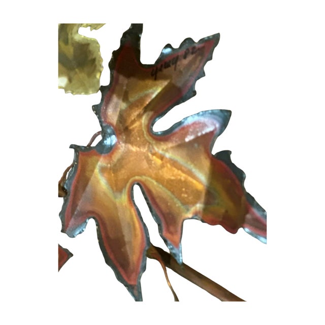 1980s 1982 Torch-Cut Metal Leaf Sculpture — 53” - Signed For Sale - Image 5 of 17