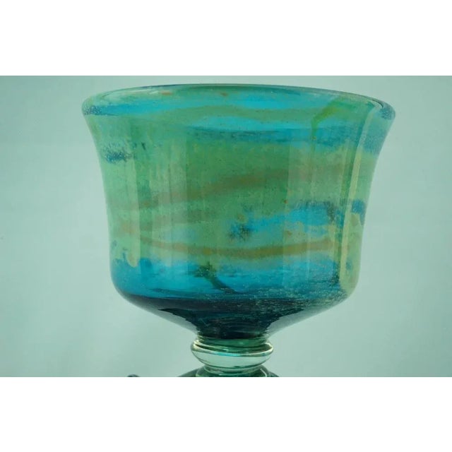 20th Century Modern Blown Glass Chalice Vase by Michael Harris for the Mdina Glass Factory, Malta, 1970s For Sale - Image 14 of 18