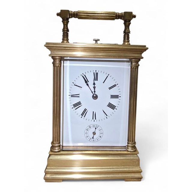 Spanish Gilt Bronze Carriage Clock, 1890s For Sale - Image 3 of 12