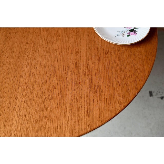 Brown Vintage Scandinavian Oval Table with Central Pedestal Base, 1970s For Sale - Image 8 of 18