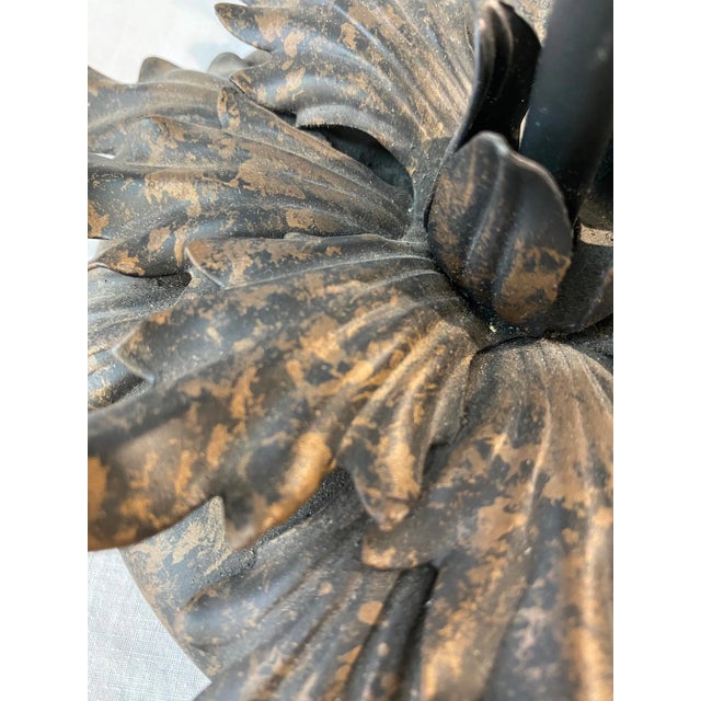 Vintage Metal Floral Candle Holder For Sale - Image 9 of 10