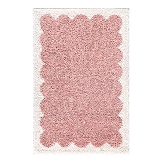 Fossay Shag Machine Woven Rug Pink 2x3 For Sale