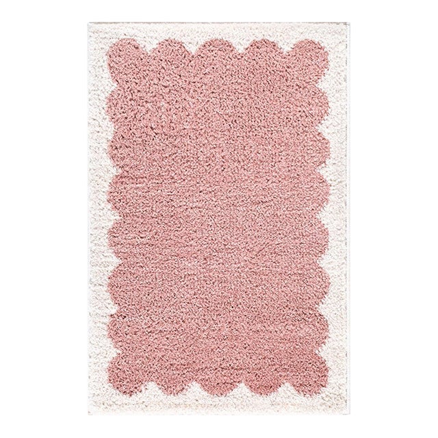 Fossay Shag Machine Woven Rug Pink 2x3 For Sale