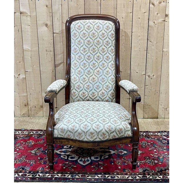 Antique Voltaire Armchair in Walnut, 1800s For Sale - Image 12 of 12