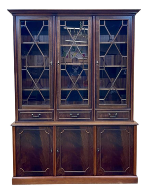 English Bookcase 2 Bodies in Mahogany, 1970s