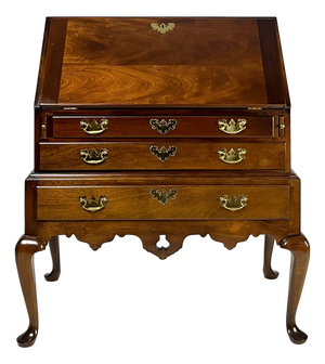 Vintage Queen Anne Style Mahogany Slant-Front Bureau Secretary Desk