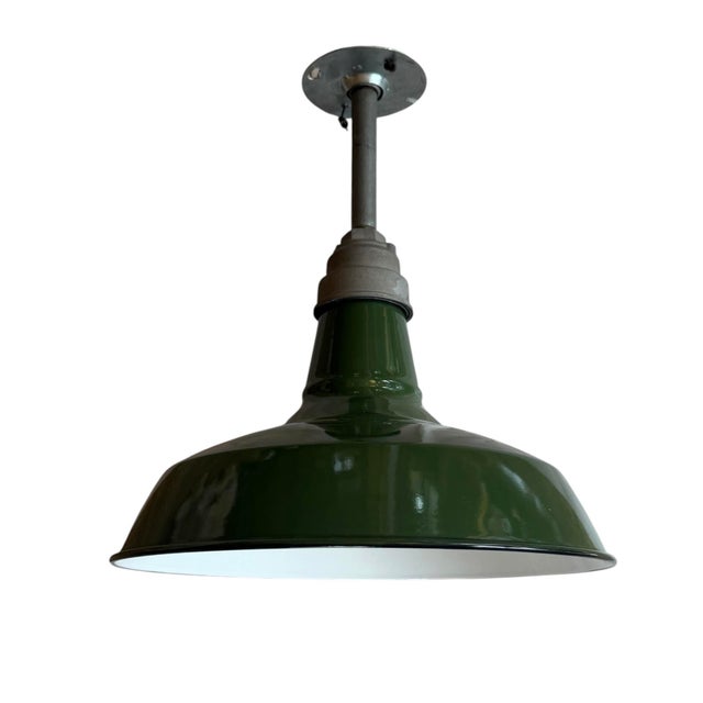 1930s 1930s Stamped Benjamin Dome Enamel Reflector Pendant 10 Available - Mint Condition For Sale - Image 5 of 9