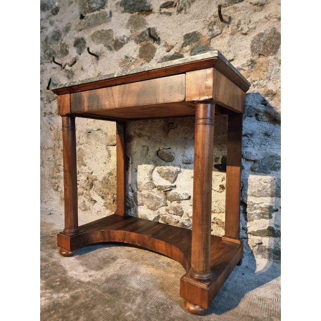 Antique French Console Table with Anthracite Marble Top, 1850 For Sale - Image 4 of 18