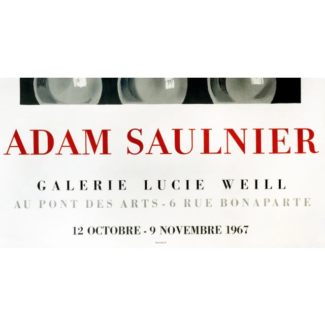 1967 French Exhibition Poster, Adam Saulnier, Galerie Lucie Wiell For Sale - Image 6 of 7