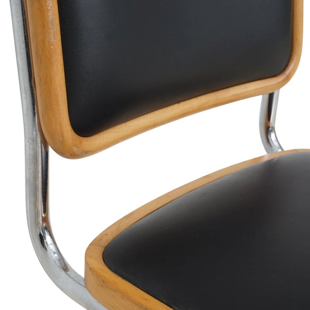 Mid 20th Century Black Vinyl Cesca Chairs For Sale In Philadelphia - Image 6 of 10