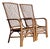 Vintage Boho High Back Trellis Rattan Lounge Chairs - A Pair For Sale