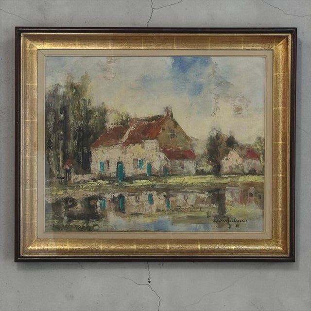 Post Impressionist Framed Oil Painting on Canvas by Edmond De Meulenaire (1884–1963) For Sale - Image 3 of 15