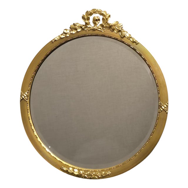 Edwardian Round Gilt Mirror, 1880s For Sale