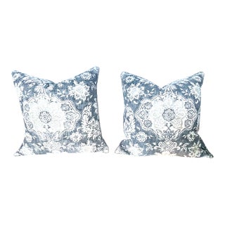 Pair of Vintage Auburgine Floral Pillows For Sale