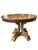 Wood Mid 20th Century Impressive Regency Burled Fruitwood Pedestal Center Table With Gilded Dolphin Base For Sale - Image 7 of 14