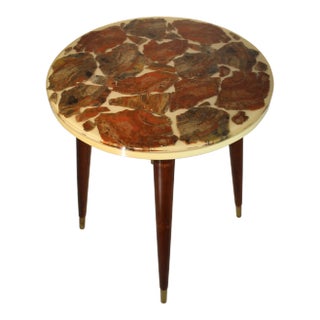 Arturo Pani Possibly Mid-Century Fossil Marble Cocktail Table For Sale
