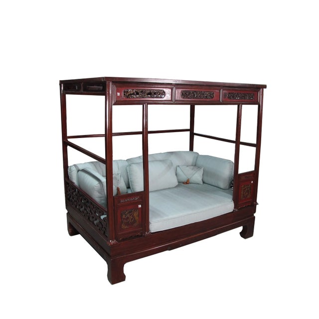 Vintage Chinese Wedding Canopy Bed For Sale - Image 4 of 11