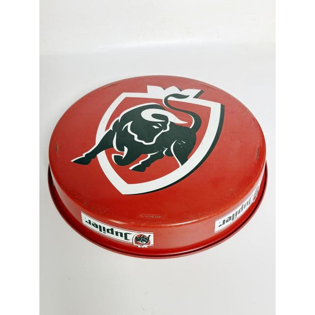 Black French Advertising Tray in Red and Black Metal, France, 1960s For Sale - Image 8 of 12
