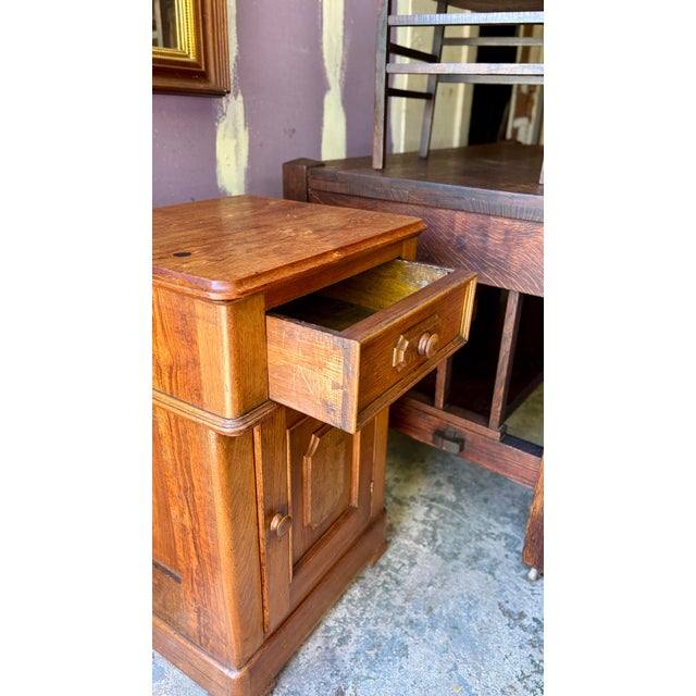 Wood Antique French Walnut Cabinet or Bedside Table For Sale - Image 7 of 10