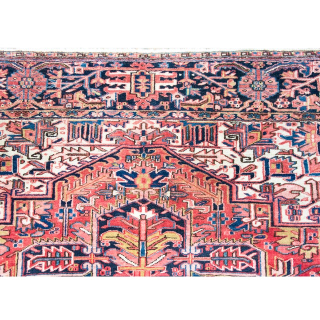 Red Mid 20th Century Persian Heriz Rug For Sale - Image 8 of 16
