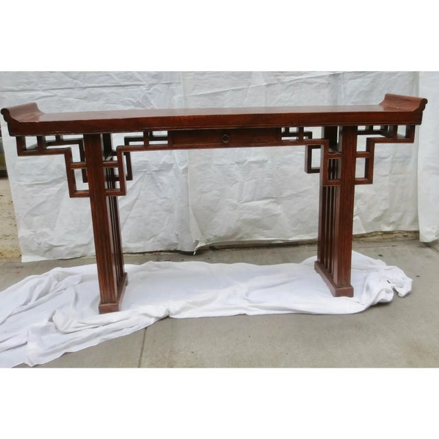 Chinese Elm Wood Altar Table Circa 1900 For Sale - Image 4 of 11