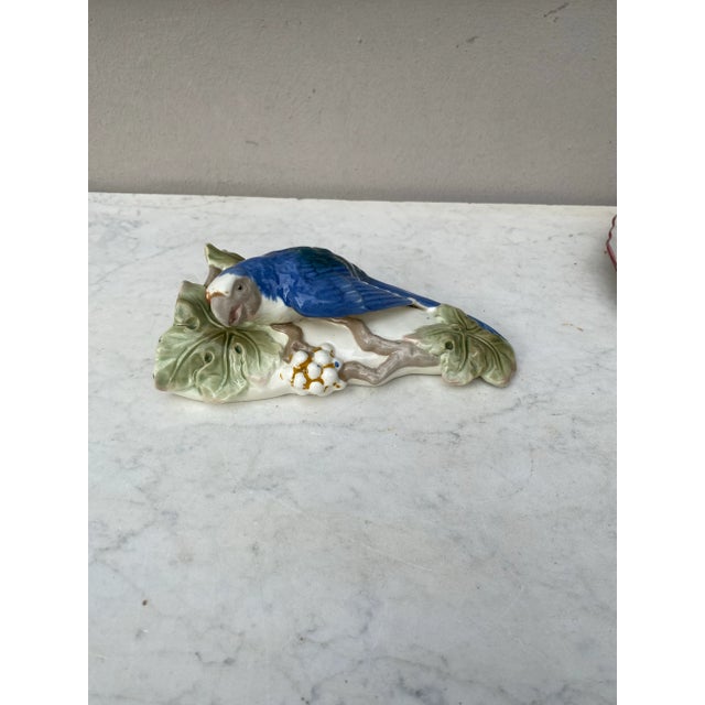 Art Deco Porcelain Majolica Parrot Wall Pocket Circa 1920 For Sale - Image 3 of 6
