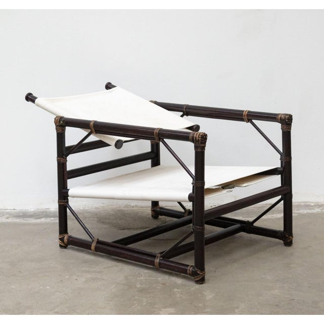 McGuire San Francisco Armchairs with Footstool, 1970s, Set of 4 For Sale - Image 4 of 18