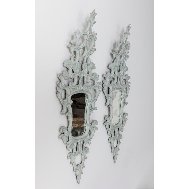 19th Century Italian Painted Venetian Mirror Appliqués - a Pair For Sale - Image 11 of 13