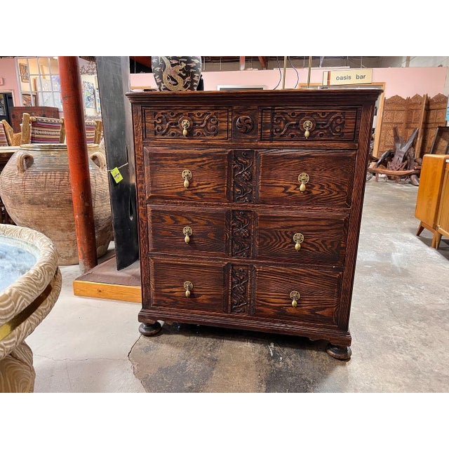 Midcentury Jamestown Lounge, Co Feudal Oak High Boy Chairish