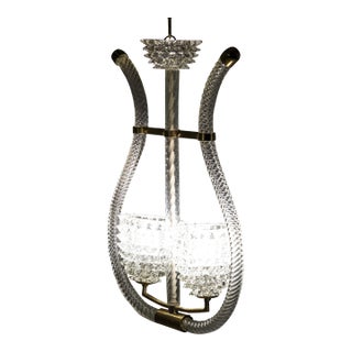 1940s Murano Glass Pendant Light by Barovier & Toso For Sale