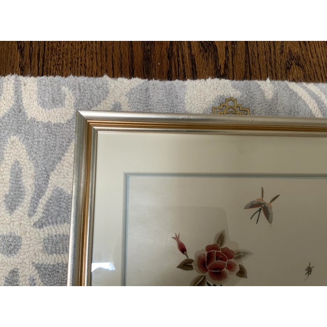 Vintage Framed Asian Hand Embroidered Silk Art Vintage Framed Asian Hand Embroidered Silk Textile Art. Professionally...