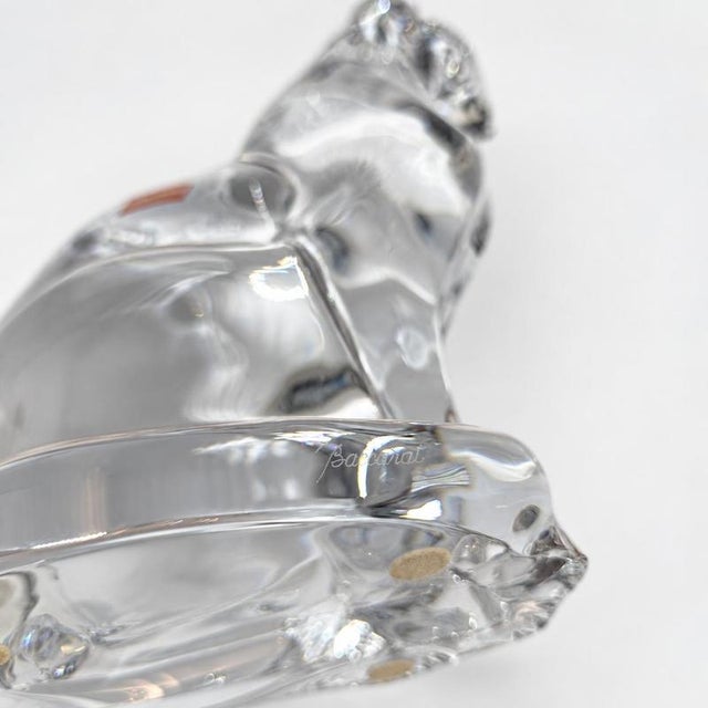 Glass Large Seated Cat from Baccarat For Sale - Image 7 of 9