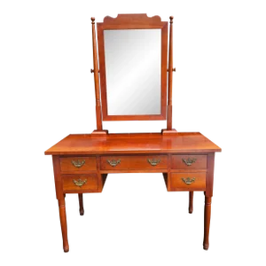 Clore Handcrafted Fine Furniture Cherry Vanity Table With Mirror