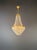 Pair of1950s Brass Empire Sac a Pearl Chandelier Crystal Lustre For Sale - Image 4 of 12