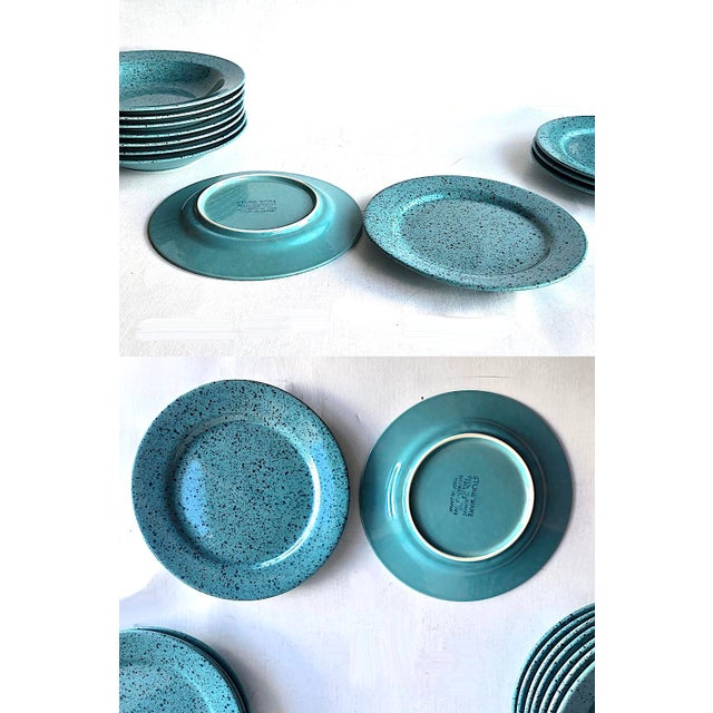 Vintage Japanese Stoneware Speckled Bowls and Plates, 12 Pieces For Sale In Miami - Image 6 of 9