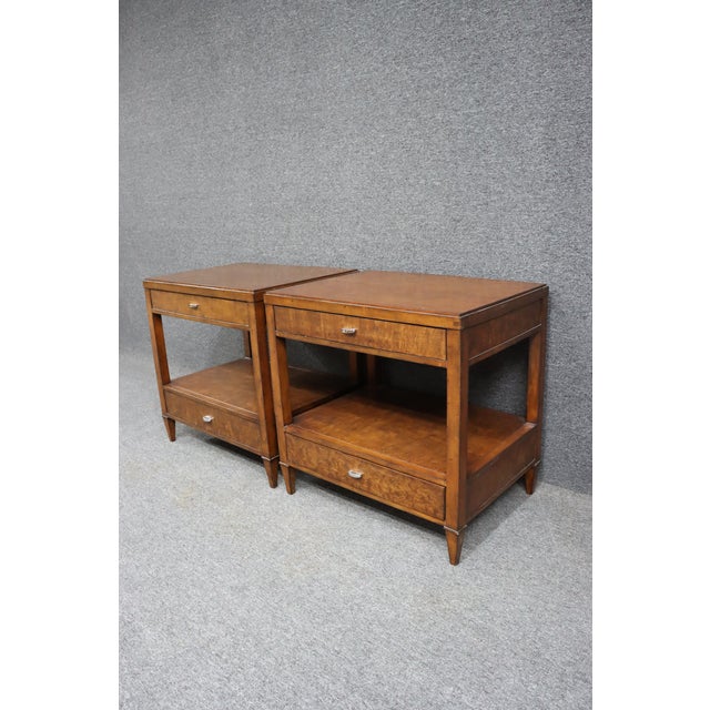 Contemporary Mediterranean Mahogany Nightstands/Side Tables | Chairish