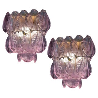 Murano Shell Glass Ceiling Lights, 1990s, Set of 2 For Sale
