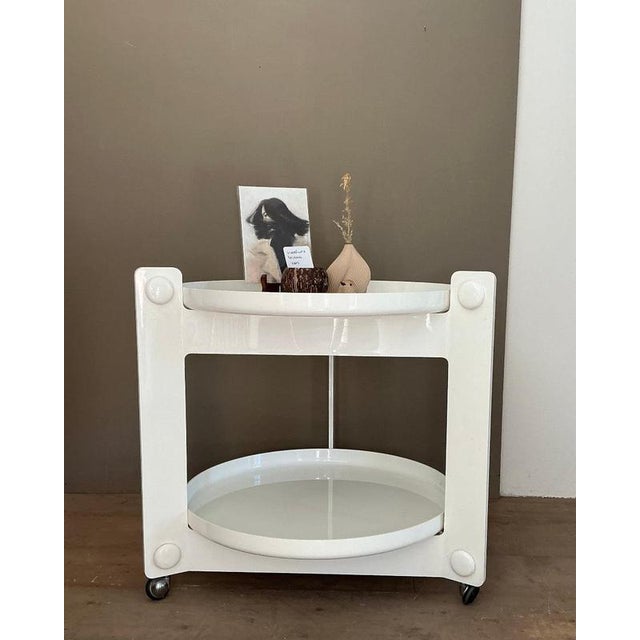 White Trolley by Luigi Massoni for Guzzini For Sale - Image 3 of 9