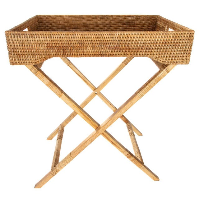Artifacts Rattan Butler Tray Table in Honey Brown - 25.5" For Sale In Houston - Image 6 of 8